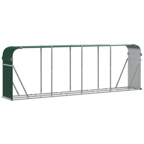Brændeholder grøn 300x45x100 cm galvaniseret stål