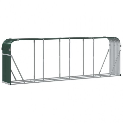 Brændeholder grøn 300x45x100 cm galvaniseret stål