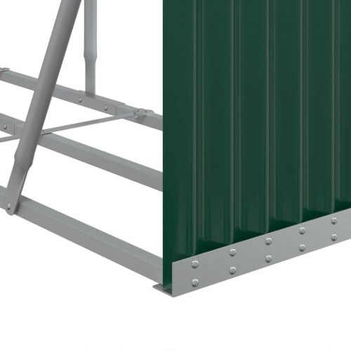 Brændeholder grøn 300x45x100 cm galvaniseret stål