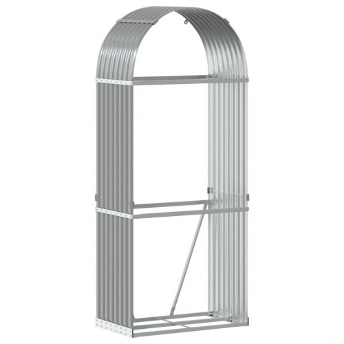 Brændestativ 80 x 45 x 190 cm i galvaniseret stål - lysegrå
