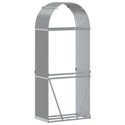 Brændestativ 80 x 45 x 190 cm i galvaniseret stål - lysegrå