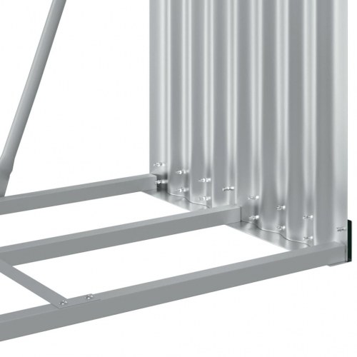 Brændestativ 80 x 45 x 190 cm i galvaniseret stål - lysegrå