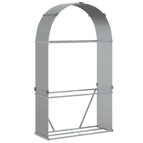 Brændestativ 120×45×210 cm i galvaniseret stål - lysegrå