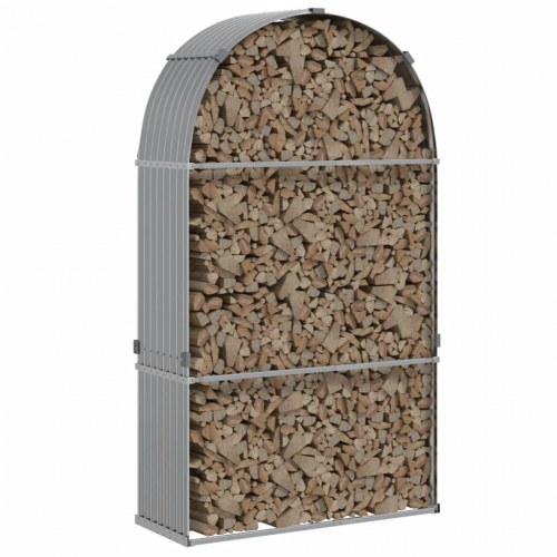 Brændestativ 120×45×210 cm i galvaniseret stål - lysegrå