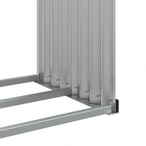 Brændestativ 120×45×210 cm i galvaniseret stål - lysegrå