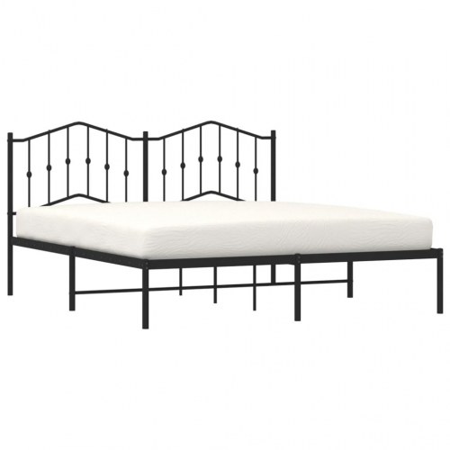 Sengeramme i metal med sengegavl 180 x 200 cm - sort