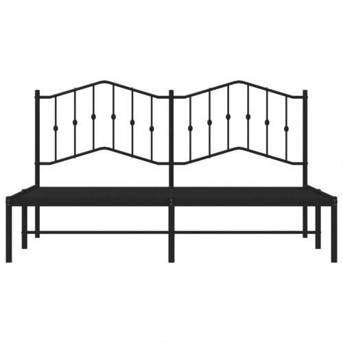 Sengeramme i metal med sengegavl 180 x 200 cm - sort