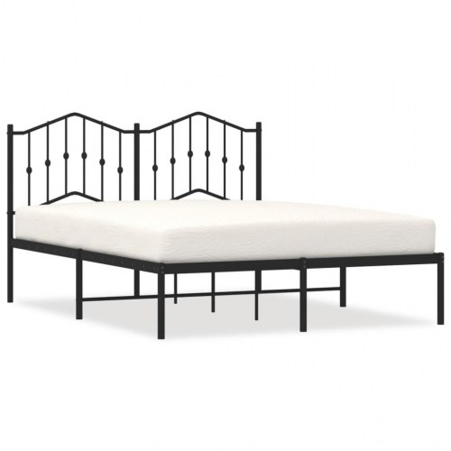 Sengeramme med sengegavl 150 x 200 cm - sort