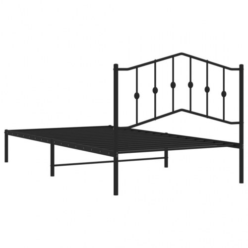 Sengeramme med sengegavl i metal - 107 x 203 cm, sort