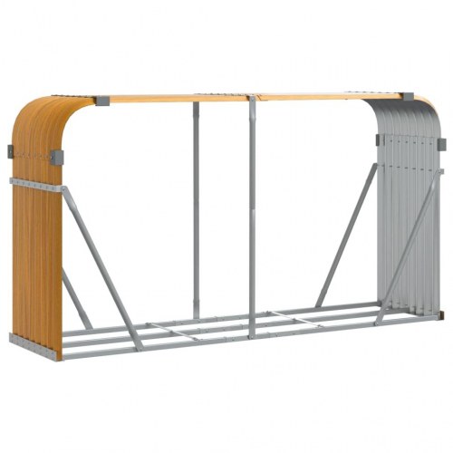 Brændestativ 180×45×100 cm i galvaniseret stål - trælook