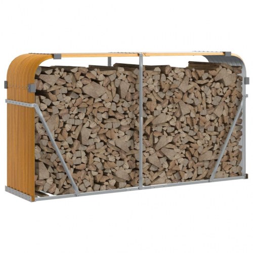 Brændestativ 180×45×100 cm i galvaniseret stål - trælook
