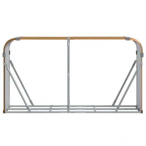 Brændestativ 180×45×100 cm i galvaniseret stål - trælook