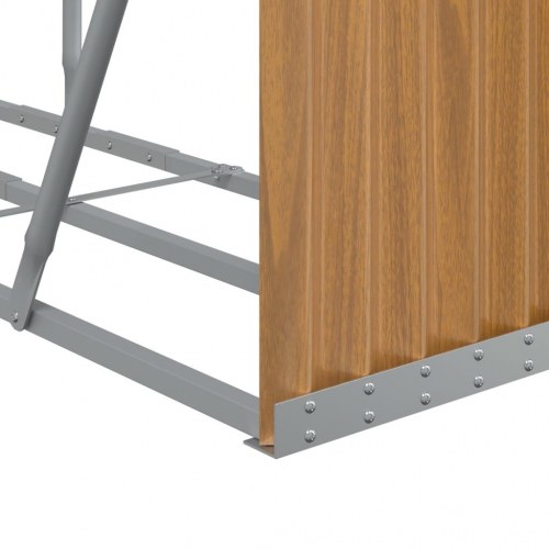 Brændestativ 180×45×100 cm i galvaniseret stål - trælook
