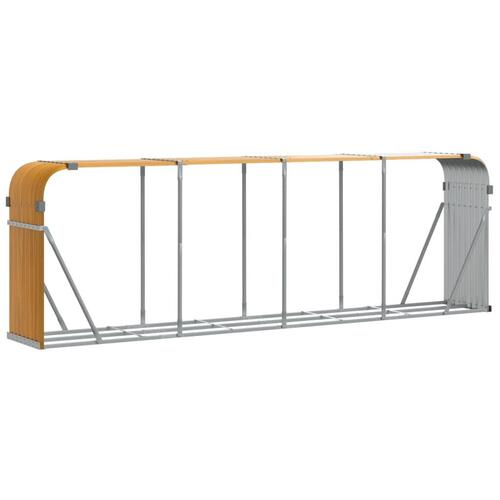 Brændestativ 300x45x100 cm galvaniseret stål lysebrun