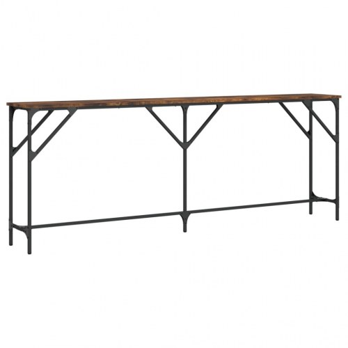 Konsolbord 200x29x75 cm konstrueret træ røget egetræsfarve