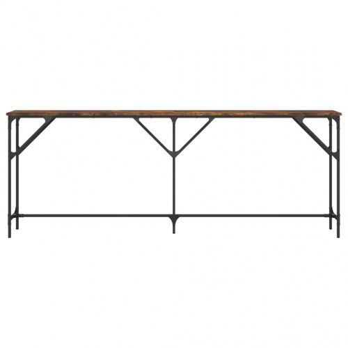 Konsolbord 200x29x75 cm konstrueret træ røget egetræsfarve