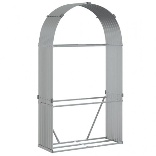 Brændestativ 120×45×210 cm - galvaniseret stål, sølvfarvet