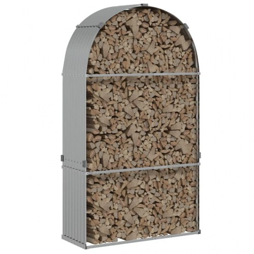 Brændestativ 120×45×210 cm - galvaniseret stål, sølvfarvet