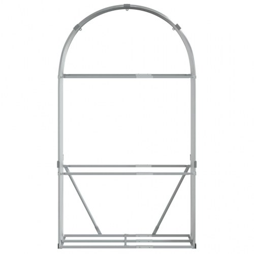 Brændestativ 120×45×210 cm - galvaniseret stål, sølvfarvet