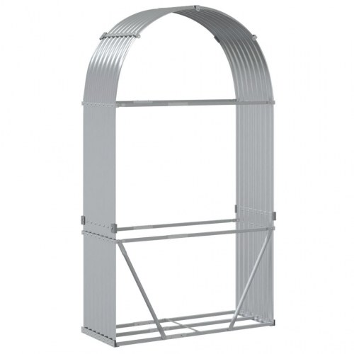 Brændestativ 120×45×210 cm - galvaniseret stål, sølvfarvet