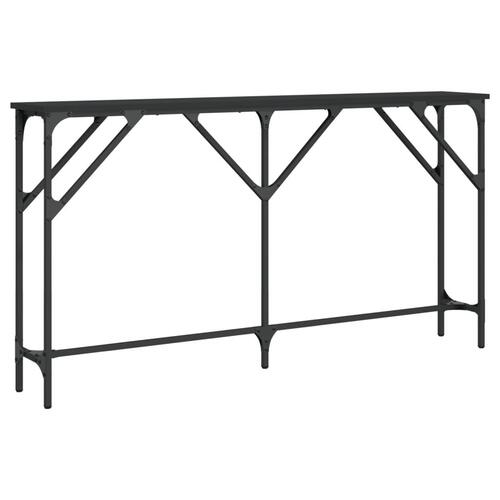 Konsolbord 140x23x75 cm konstrueret træ sort