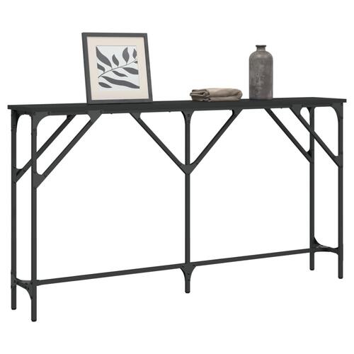 Konsolbord 140x23x75 cm konstrueret træ sort