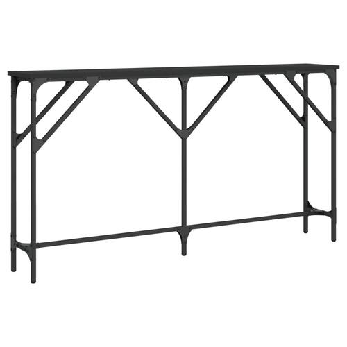 Konsolbord 140x23x75 cm konstrueret træ sort