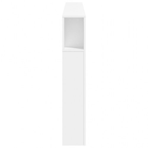 Sengegavl med LED-lys - 180 × 18,5 × 103,5 cm - hvid, konstrueret træ