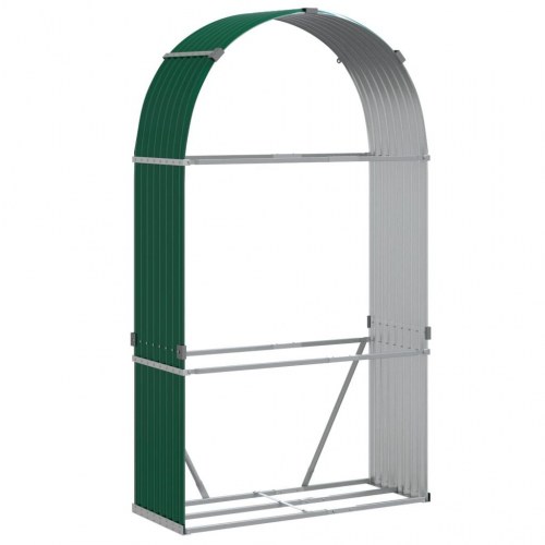 Brændestativ 120×45×210 cm i galvaniseret stål - grøn