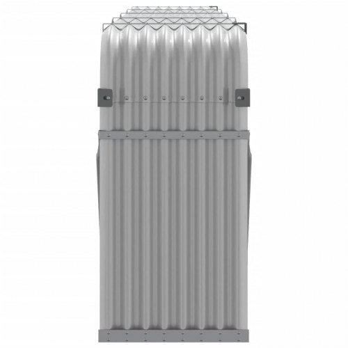 Brændeholder lysegrå 300x45x100 cm galvaniseret stål