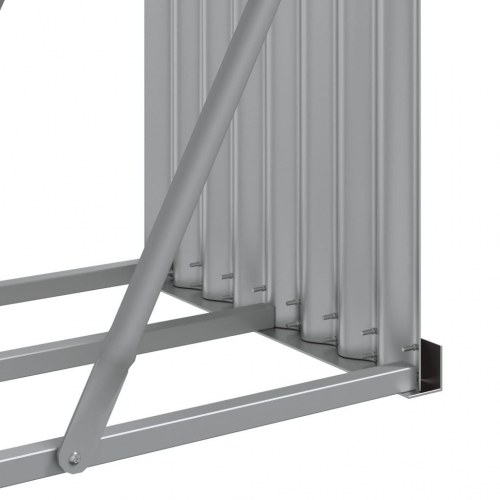 Brændestativ 180 × 45 × 100 cm - galvaniseret stål, lysegrå