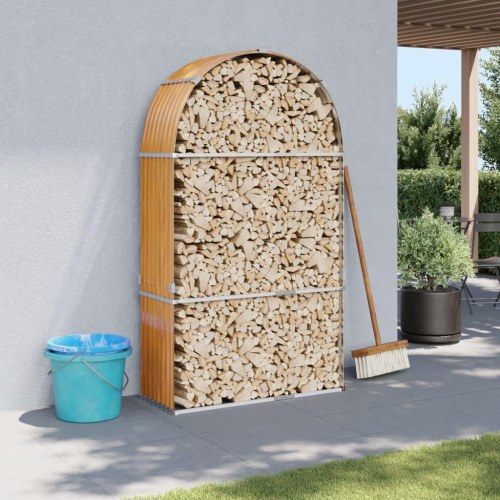 Brændestativ 120×45×210 cm i galvaniseret stål - trælook