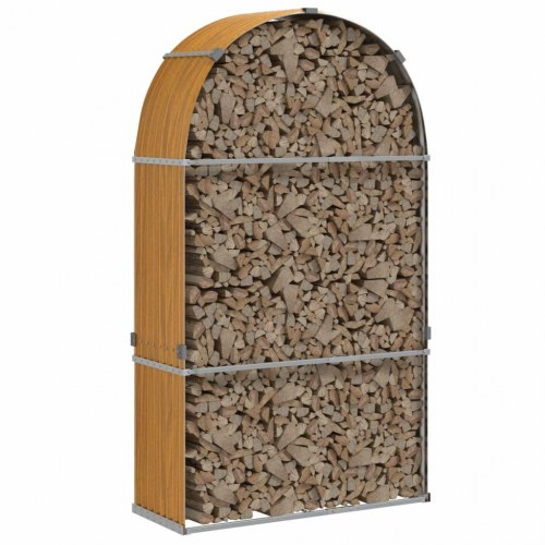 Brændestativ 120×45×210 cm i galvaniseret stål - trælook