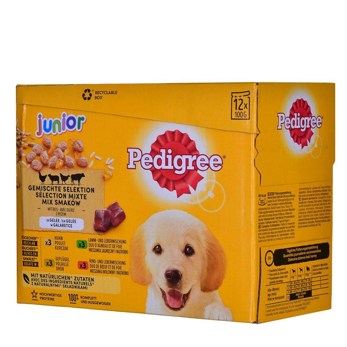Våd Mad Pedigree Unior Selection Kylling Oksekød Lam Fugle 100 100