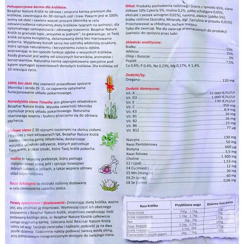Foder Beaphar Nature Kanin 3 Kg