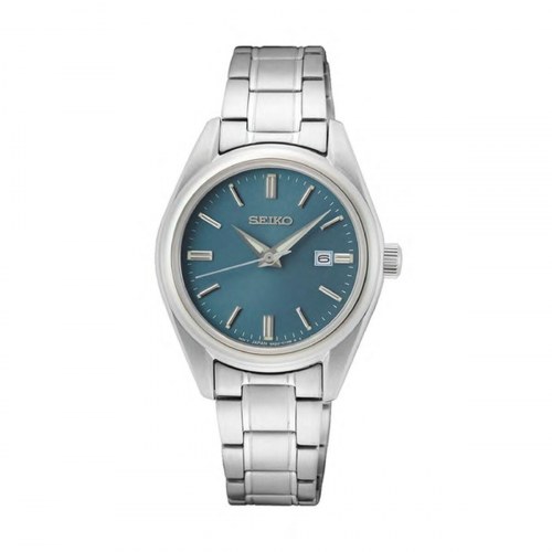 Seiko SUR531P1 dameur - sølv armbåndsur med blå skive
