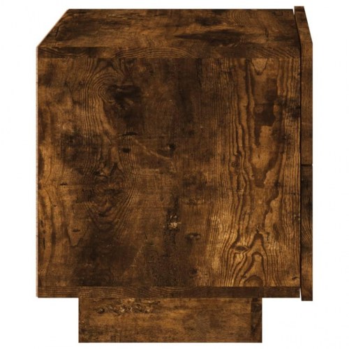 Sengebord med LED-lys 70 x 36 x 40,5 cm - røget egetræ
