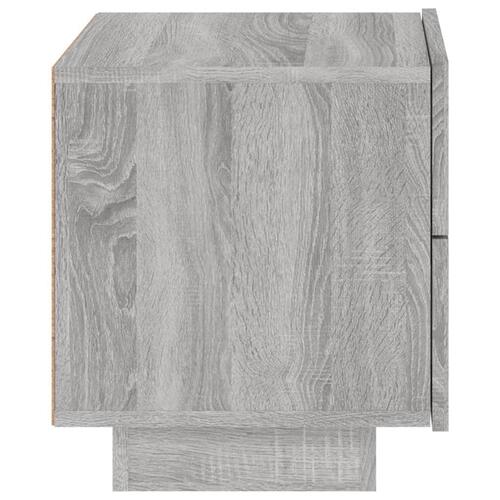 Sengebord med LED-lys 70x36x40,5 cm grå sonoma-eg