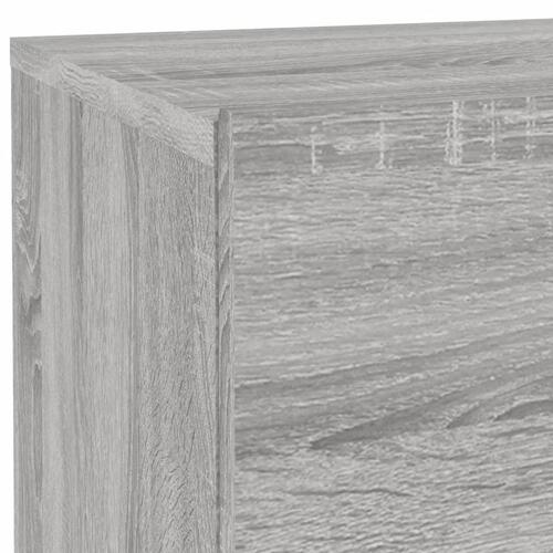 Sengebord med LED-lys 70x36x40,5 cm grå sonoma-eg