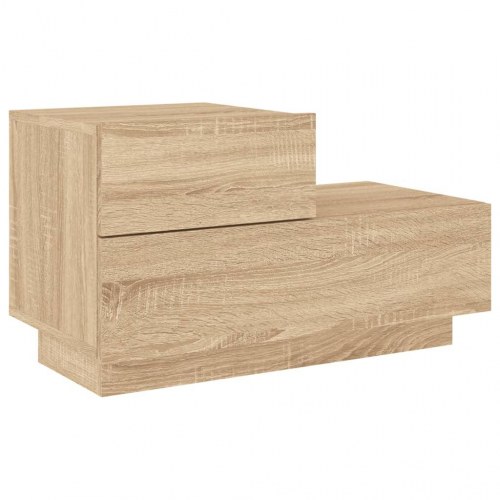 Sengebord med LED-lys - sonoma-eg