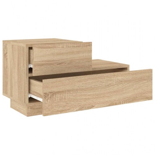 Sengebord med LED-lys - sonoma-eg