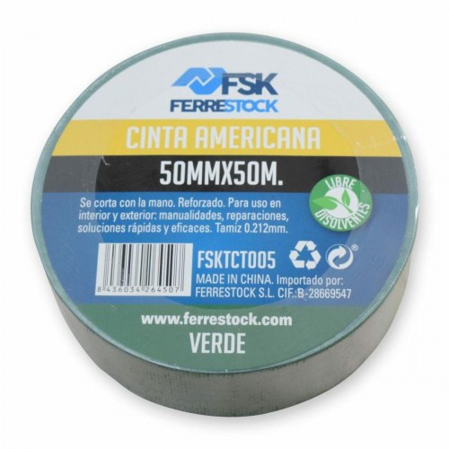 Ferrestock gaffatape - grøn 50 mm x 50 m
