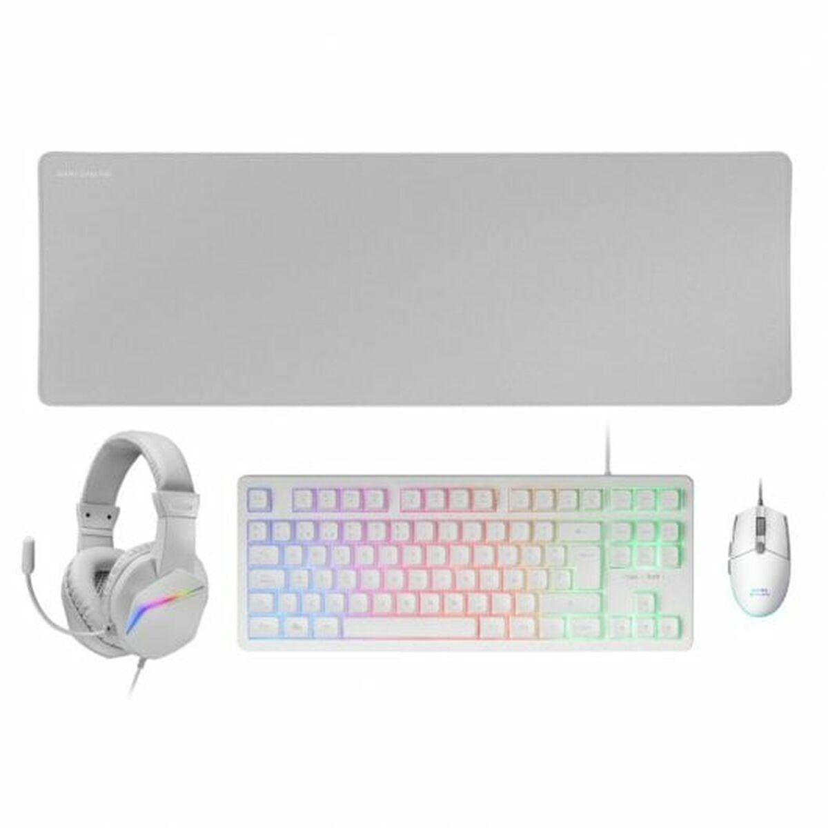 Tastatur Og Mus Mars Gaming Mcprgb3wes Hvid