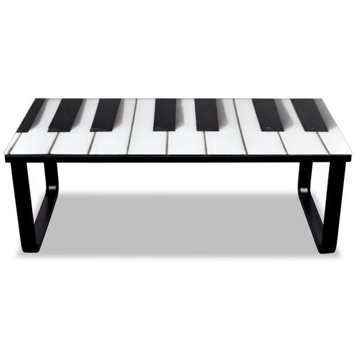 Sofabord med klaverprint glasbordplade