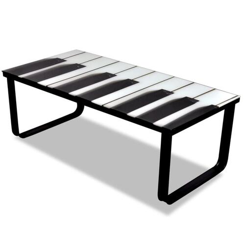 Sofabord med klaverprint glasbordplade
