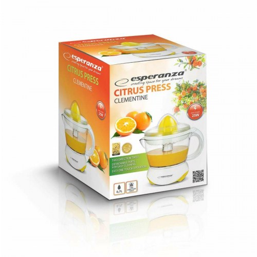 Esperanza EKJ001Y elektrisk citruspresser - gul/hvid, 25 W, 700 ml