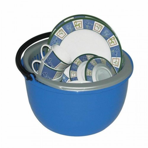 Rengøringsspand med hanke - blå plastik, 14 l (Ø 35 cm)