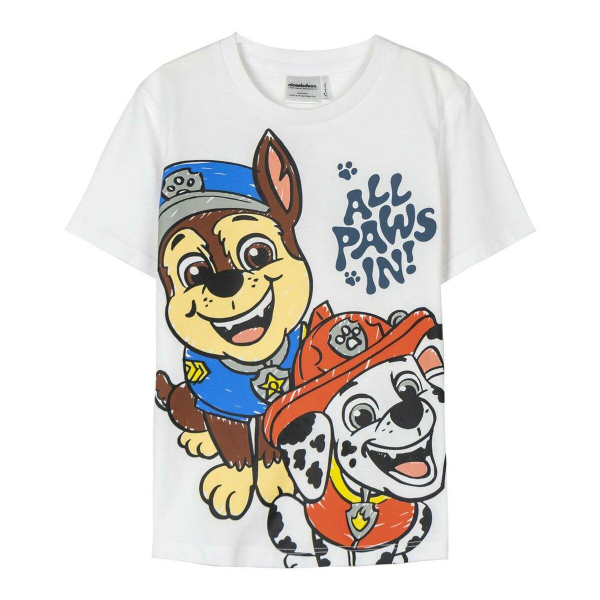Børne Kortærmet T-shirt The Paw Patrol Hvid - 5 år