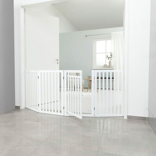 Trixie hundegitter med dør - hvid, 60-160 × 81 cm