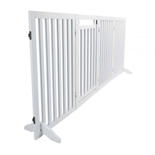 Trixie hundegitter med dør - hvid, 60-160 × 81 cm